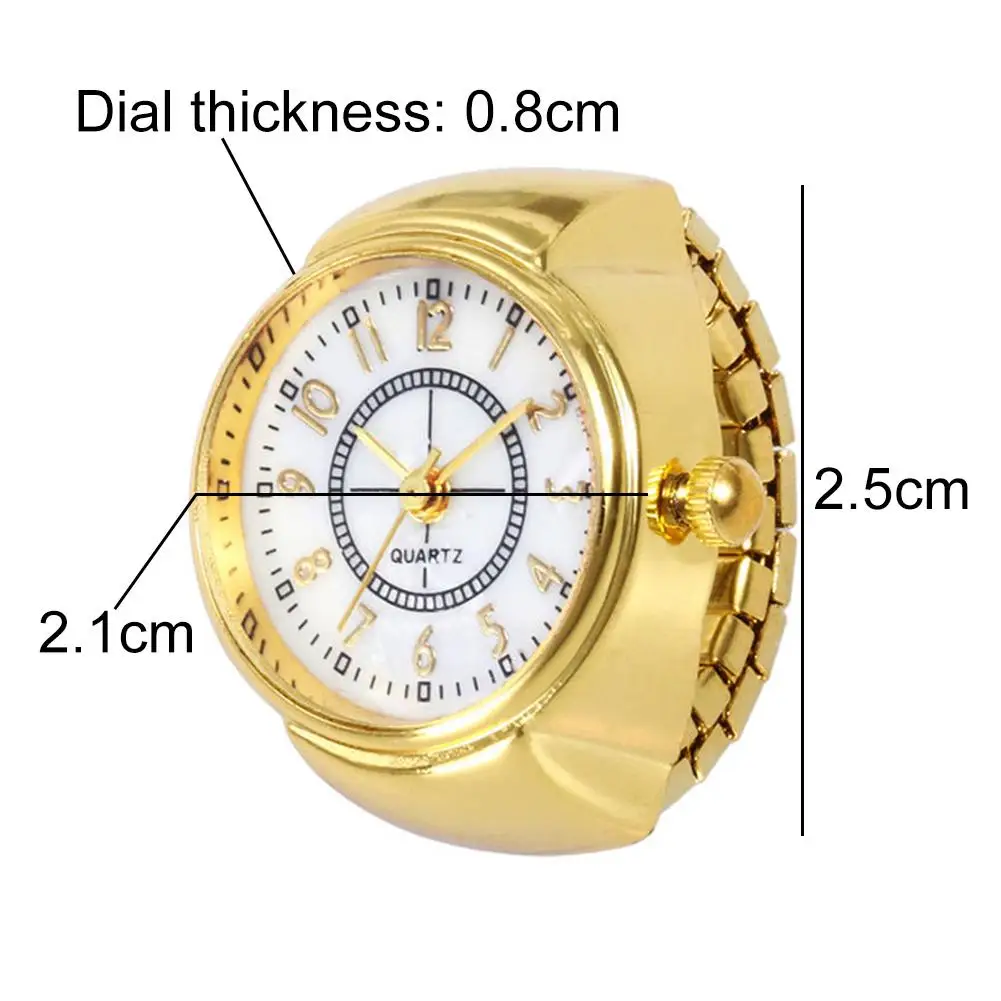 

Fashion Unisex Round Dial Arabic Numerals Analog Quartz Finger Ring Watch Gift