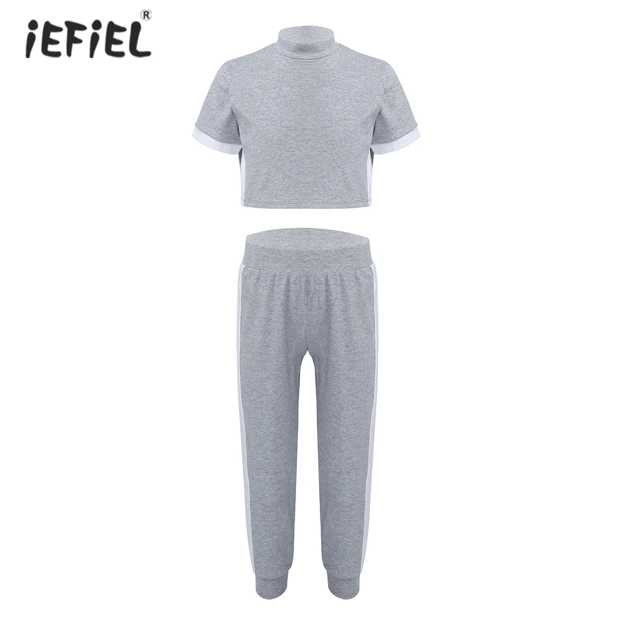 

Jazz Costumes Kids Hip Hop Girls Clothing Sportswear Outfits Child Cotton Short Sleeves Dance Crop Top With Pants Tracksuit Sets