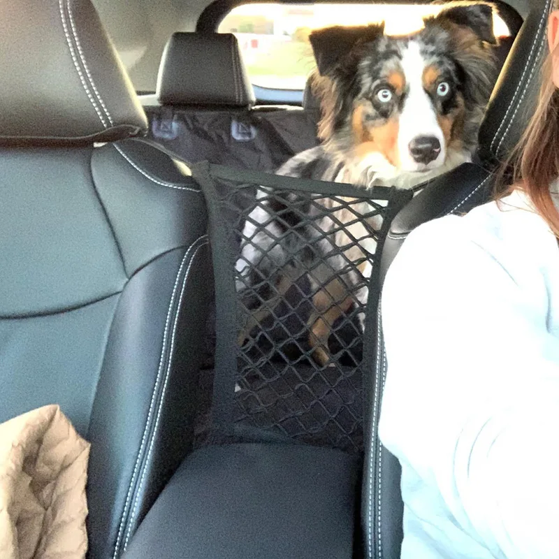 Hot new style bag mail drive to prevent pets from moving the fence car safety guardrail pet dog seat cover net | Дом и сад
