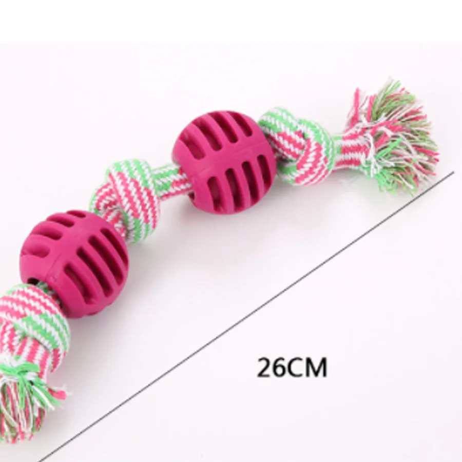 Double knot cotton rope with Ball Dog Toy molars bite resistant toys tooth cleaning pet supplies factoryA898 | Дом и сад