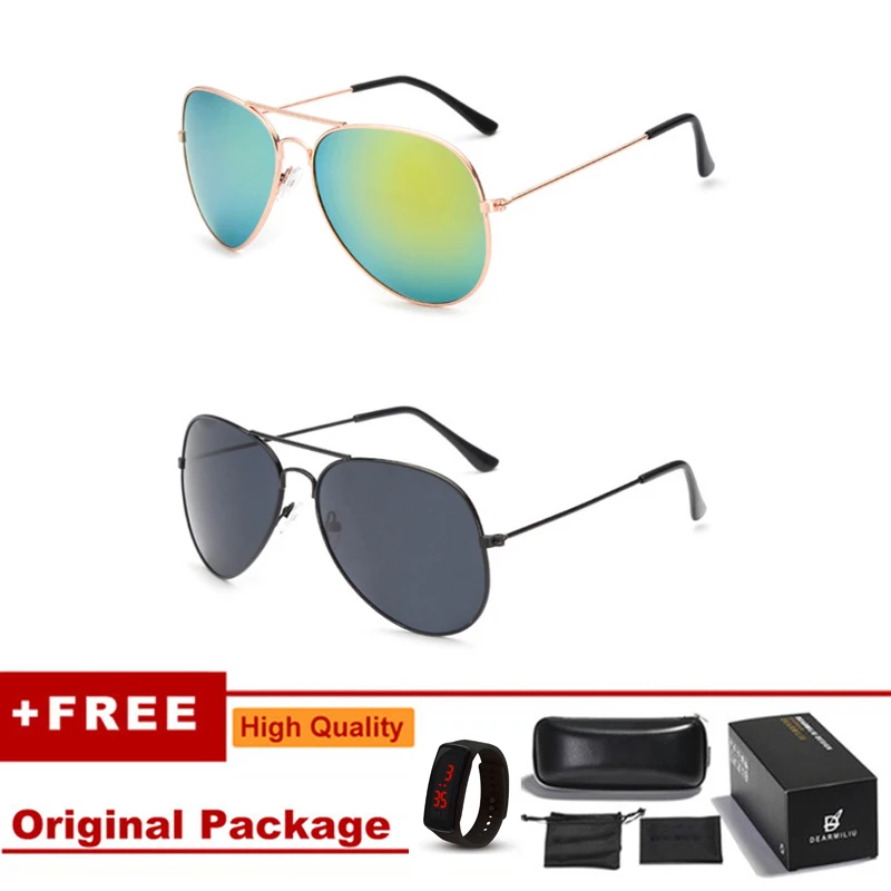 Солнцезащитные очки авиаторы мужские прямоугольные 2 шт.|Мужские солнцезащитные