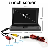5 inch tft lcd hd800480 screen car monitor mirror reversing parking monitor with 2 video input rearview camera optional