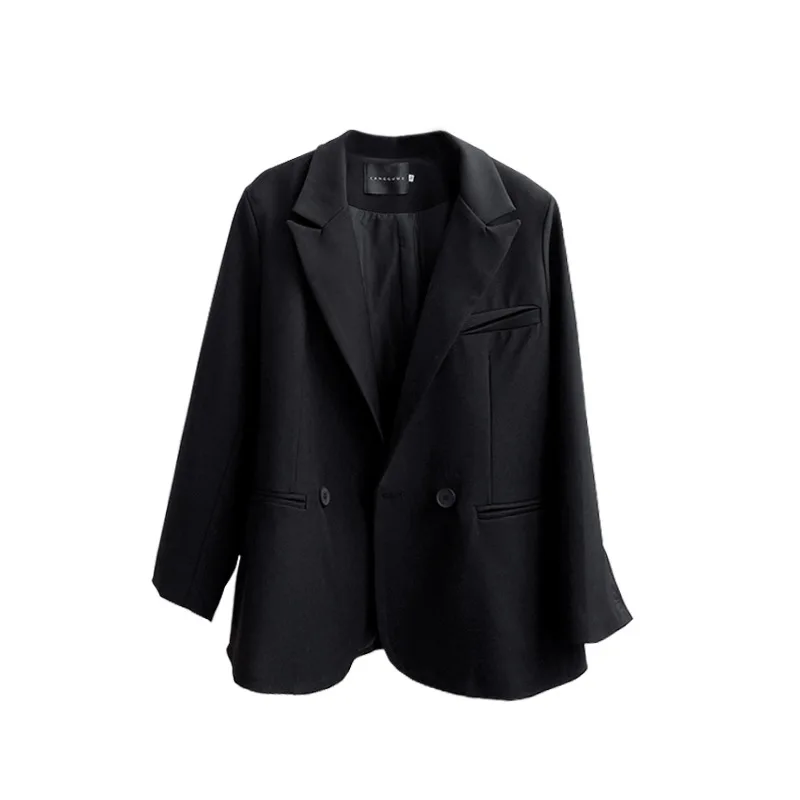 

2021 Spring Korean Style Women White Blazer One Button Long Sleeve Elegant Loose Casual Cardigan