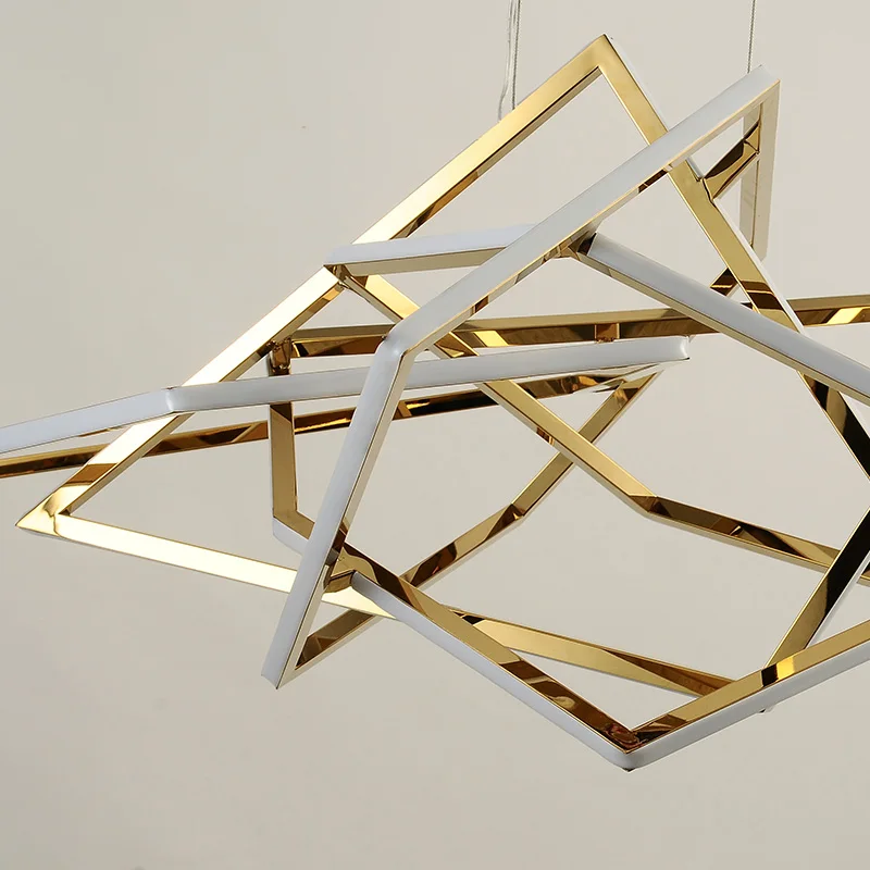 

Modern Irregular Gold Pendant Light for living room dining room led Aluminium Steel Acrylic Ceiling Pendant lamp Fixtures