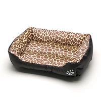 leopard pet dog kennel soft dog beds puppy cat bed pet house for small medium dog pad winter warm pet cushion animals house