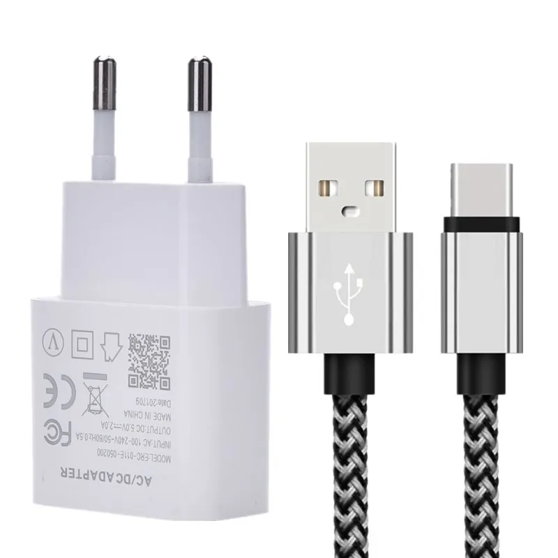 Быстрое зарядное устройство QC2.0 5 В 2 А европейская вилка USB 3 1 кабель Type C адаптер