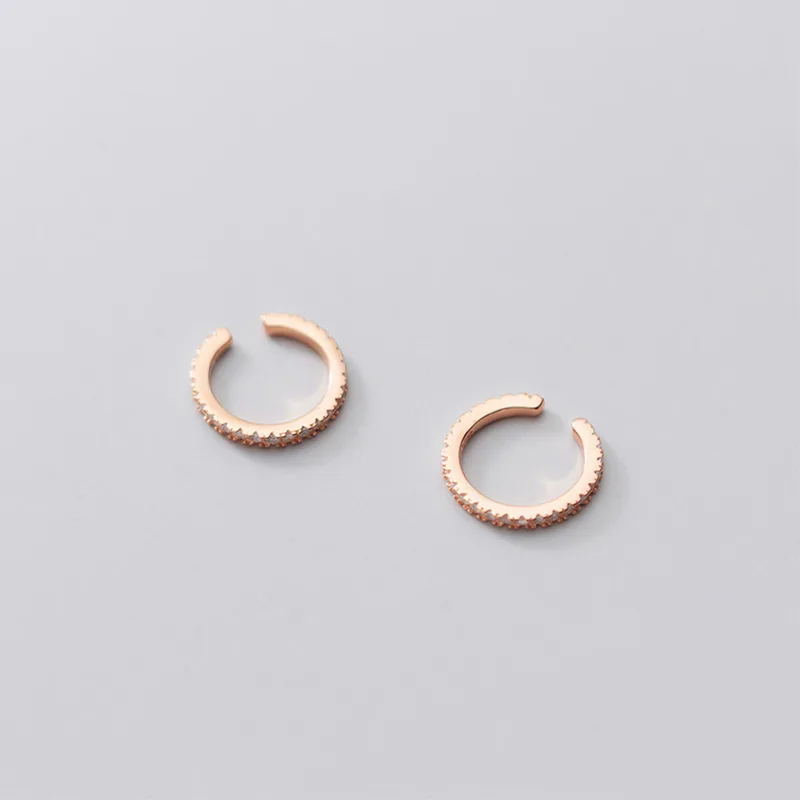 Серьги манжеты из стерлингового серебра 925 пробы циркониевый зажим серьги без