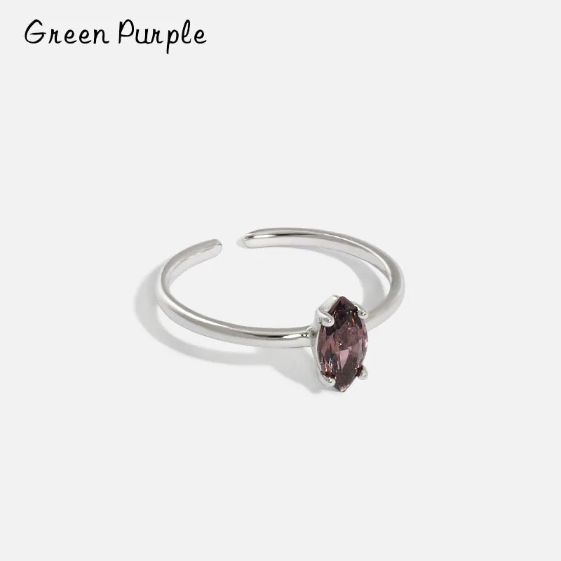 

Green Purple Boho Geometric Zircon Ring Pure 925 Sterling Silver Pink CZ Rings for Women Engagement Wedding Statement Jewelry