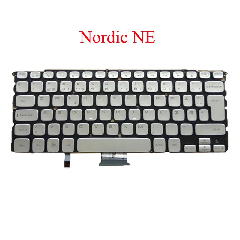 

Laptop NE Keyboard For DELL For XPS 14Z L412Z P24G 15Z L511Z P12F Nordic MP-10K86NLJ698 Silver with backlit new