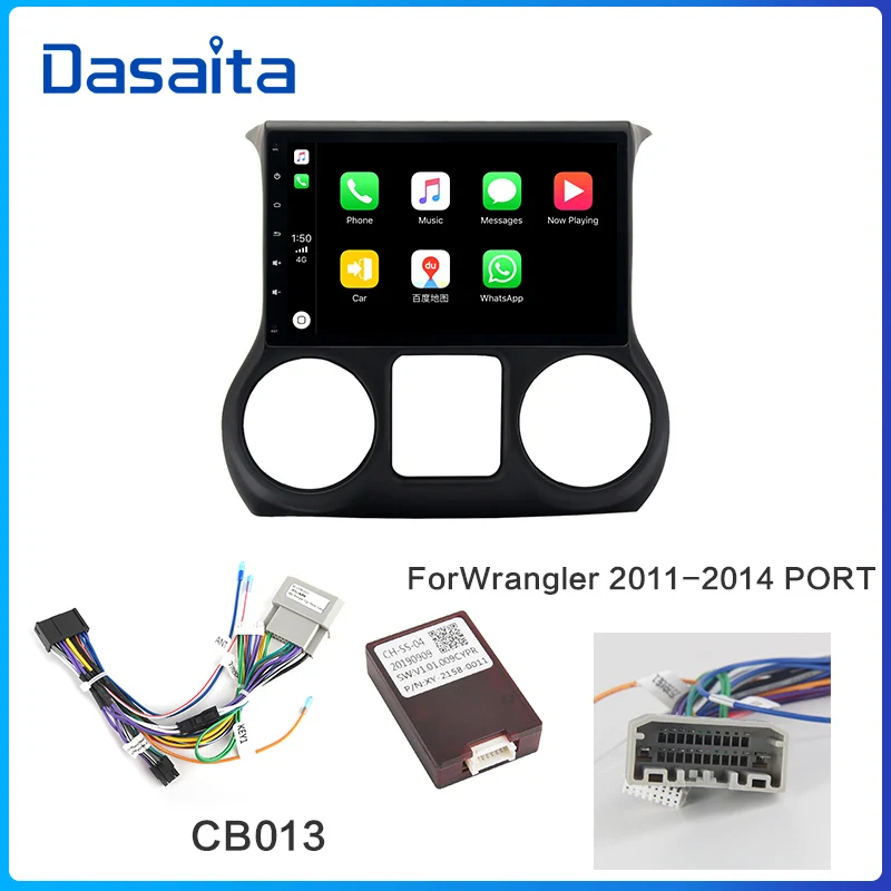 11-14 with carplayer Dasaita 10," ips экран 1Din автомобильный Android 9,0 DSP для Jeep Wrangler радио 2011- HDMI Bluetooth 1080P видео 64G rom MAX6 - Цвет: 11-14 with carplayer