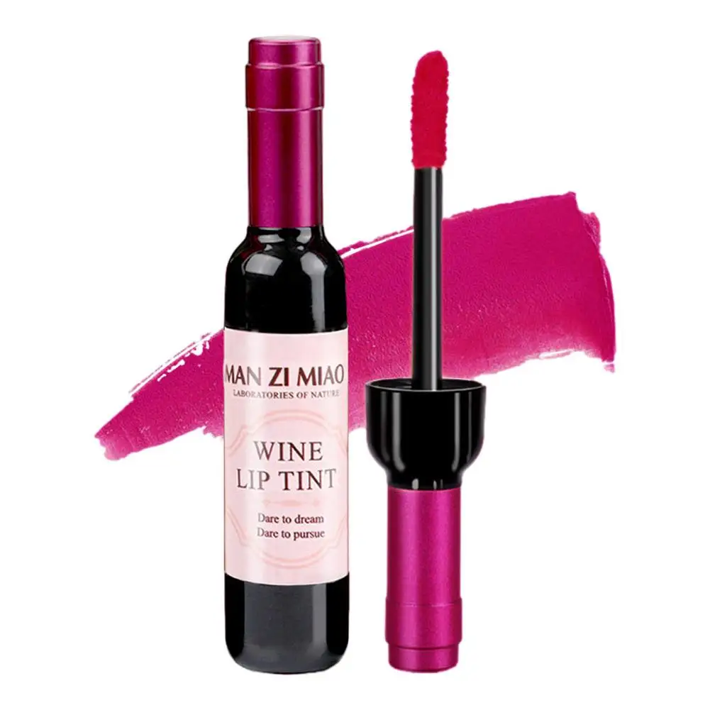 Wine Lipstick Tint 6 Colors Liquid Lip Gloss Waterproof Matte Lipstick Long Lasting 24 1 PC Non-Stick Cup Lip Stains Set 202