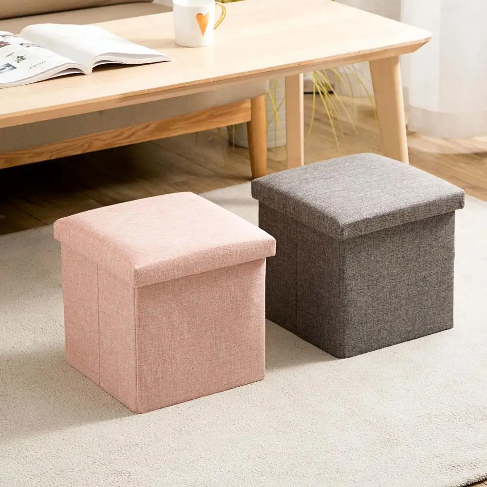 Льняная коробка для хранения складной тканевый стул домашняя сменная обувная