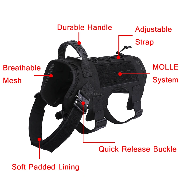 Тактический сервис поводок для собак Рабочая Военная Охота тренировочный жилет