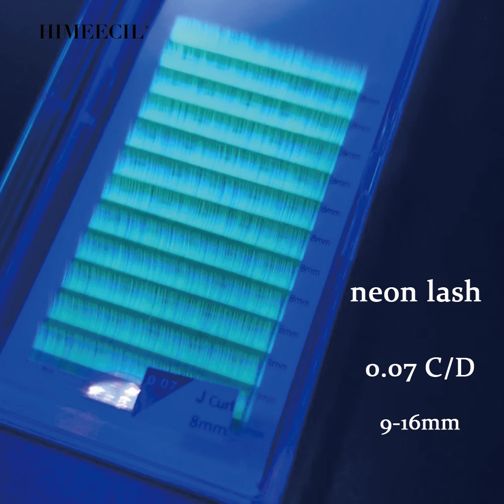 Неоновые ресницы HIMEECIL для наращивания индивидуальные искусственные цветные