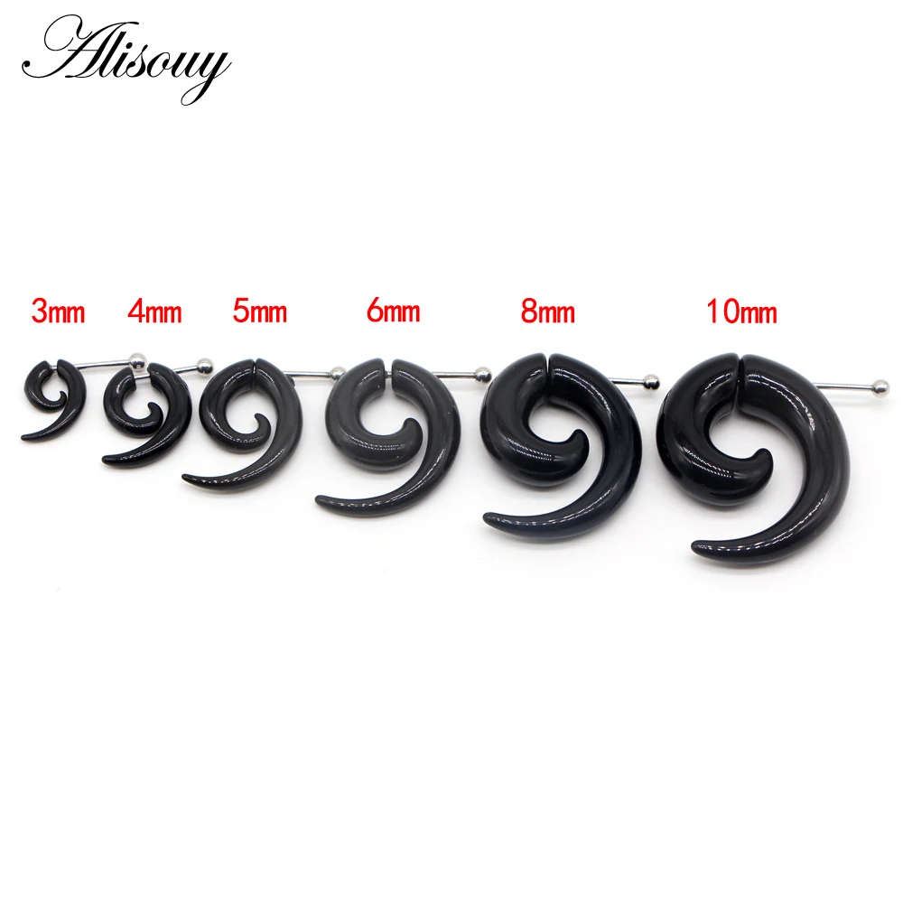 2pcs Hot Acrylic Cheater Fake Spiral Ear Taper Stretcher Expanders Gauge Tunnel And Plugs Earlobe Earring Piercing Body Jewelry images - 6