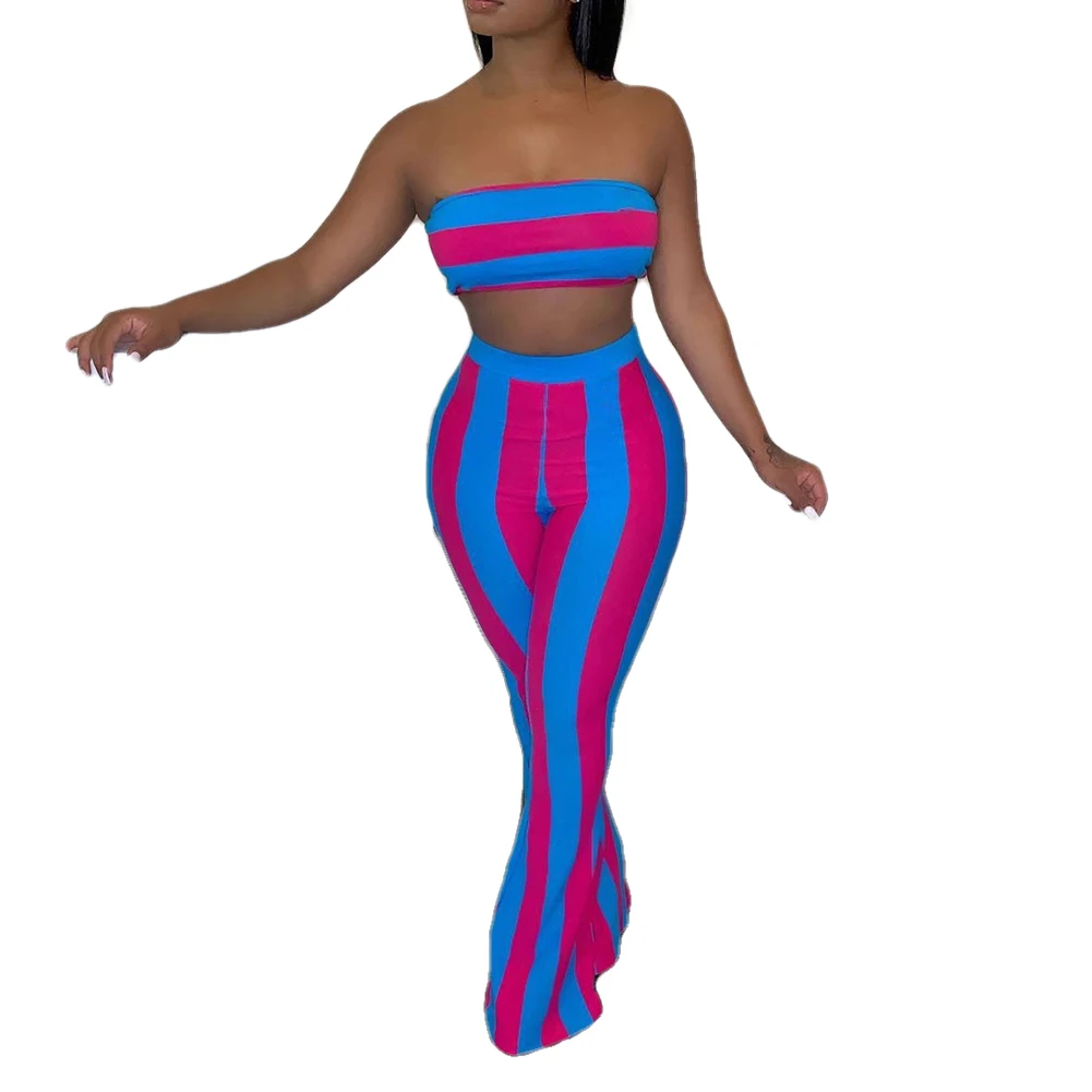 

Women Two Piece Set Long Pants Crop Tank Top Sexy Elegant Festival Matching Clothes Party Summer Outfits Clothing Sets