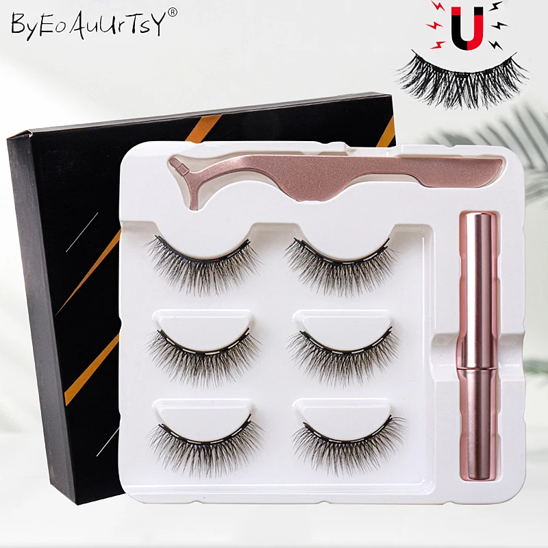 

Магнитный без клея наборы ресниц магнит жидкая подводка для глаз набор пинцетов Водонепроницаемый, Длительное Действие, многоразовые наращивания ресниц Инструменты