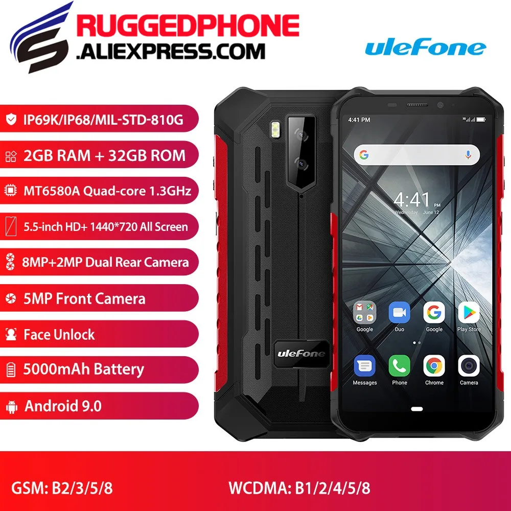 Ulefone Armor X3 смартфон с 5 дюймовым дисплеем ОЗУ 2 Гб ПЗУ 32 ГБ Android 9 0|Смартфоны| |