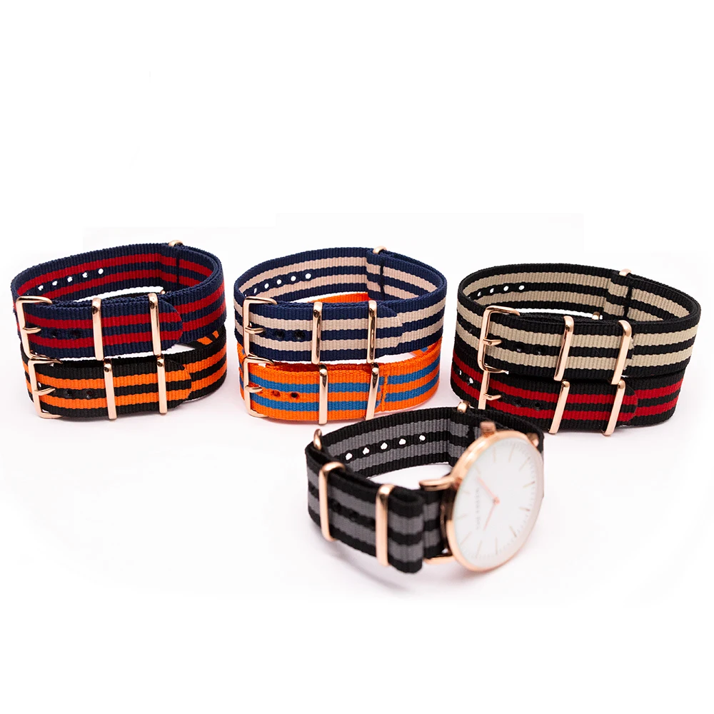 

Sport Wristband for Men Women NATO Nylon Watch Band 18MM 20MM 22MM 24MM One-Piece Quick Release Stripes Bracelet