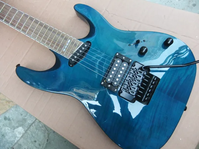 Оптовая продажа новая гитара Espcustom электрогитара 24F синего цвета Burst 110121 | Спорт и