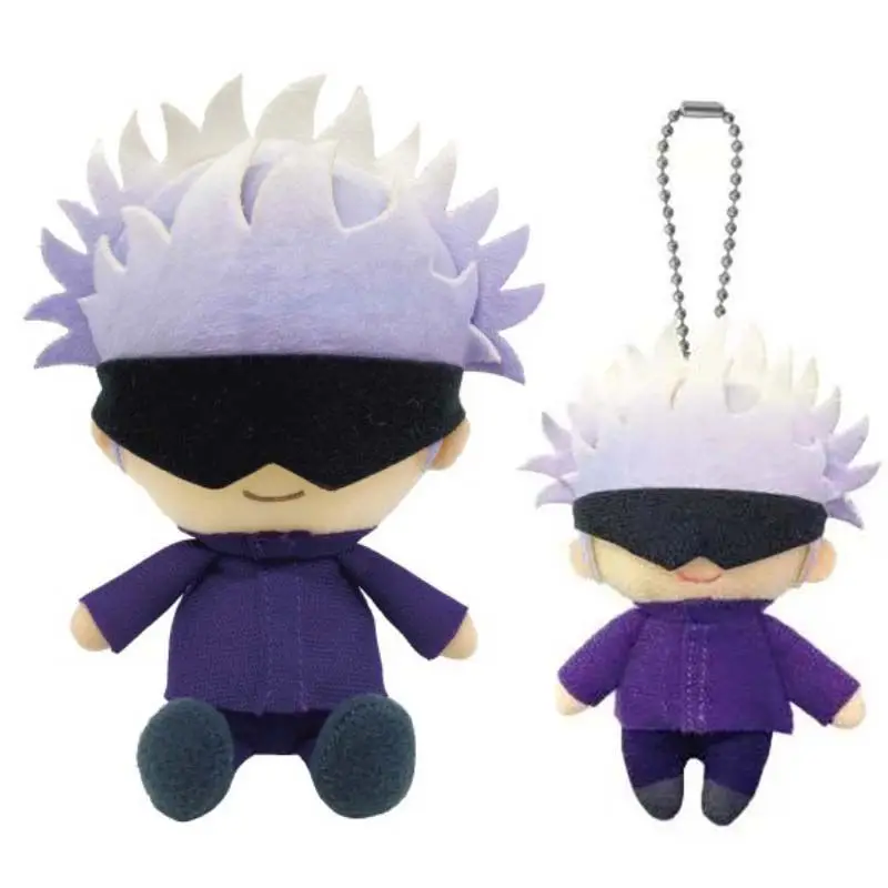 

10/15cm Anime Plushie Jujutsu Kaisen Gojo Satoru Plush Toy with Openable Patch Stuffed Doll Toys Key Ring Bagpack Phone Pendants