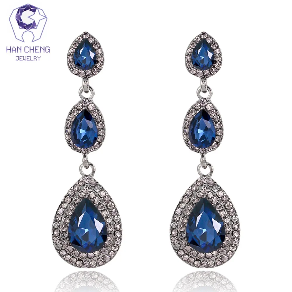 Модные Роскошные серьги Стразы из золотого сплава три капли воды для женщин