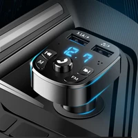 new led fm transmitter bluetooth compatible 5 0 car kit dual usb car charger 3 1a 1a 2 usb mp3 music player support tfu disk