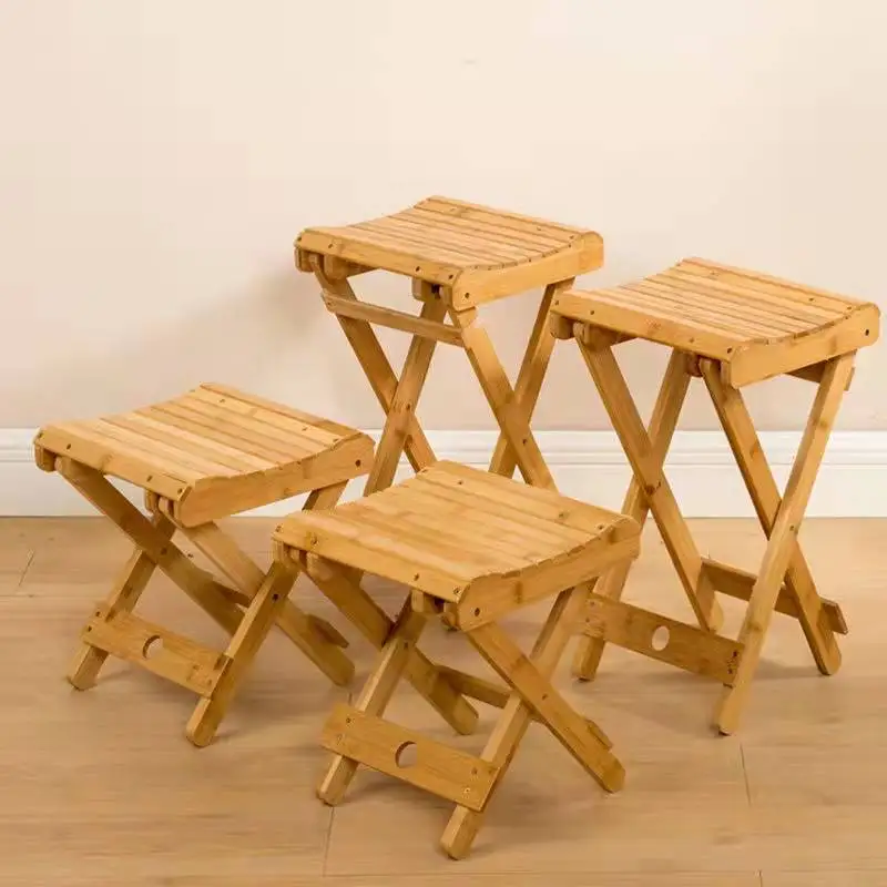 Бамбуковый складной стул портативный домашний стул из твердого дерева Maza для отдыха на природе, рыбалки, небольшая скамейка низкого уровня.