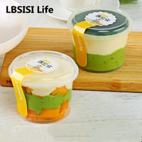lbsisi life 25pcs baking tiramisu cake mousse cup melaleuca packaging box fruit yogurt pudding ice cream cup favors decor 200ml
