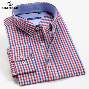 XXL-12XL большие размеры; Классические элегантные рубашка в клетку 2021 брендовая одежда Повседневная Деловая мужская Свободная рубашка с длинным рукавом 100% хлопок