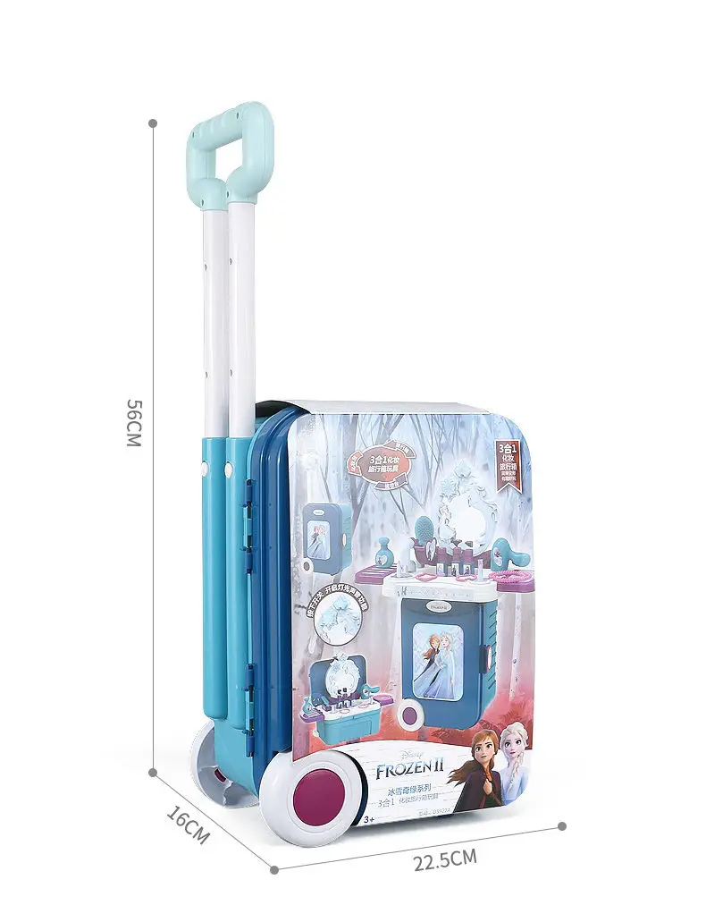 

1 Set Trolley Case Disney Elsa Frozen Girls Pretend Play Kitchen Toys Baby Girls Cook MiniatureDollhouse Doll House Accessories