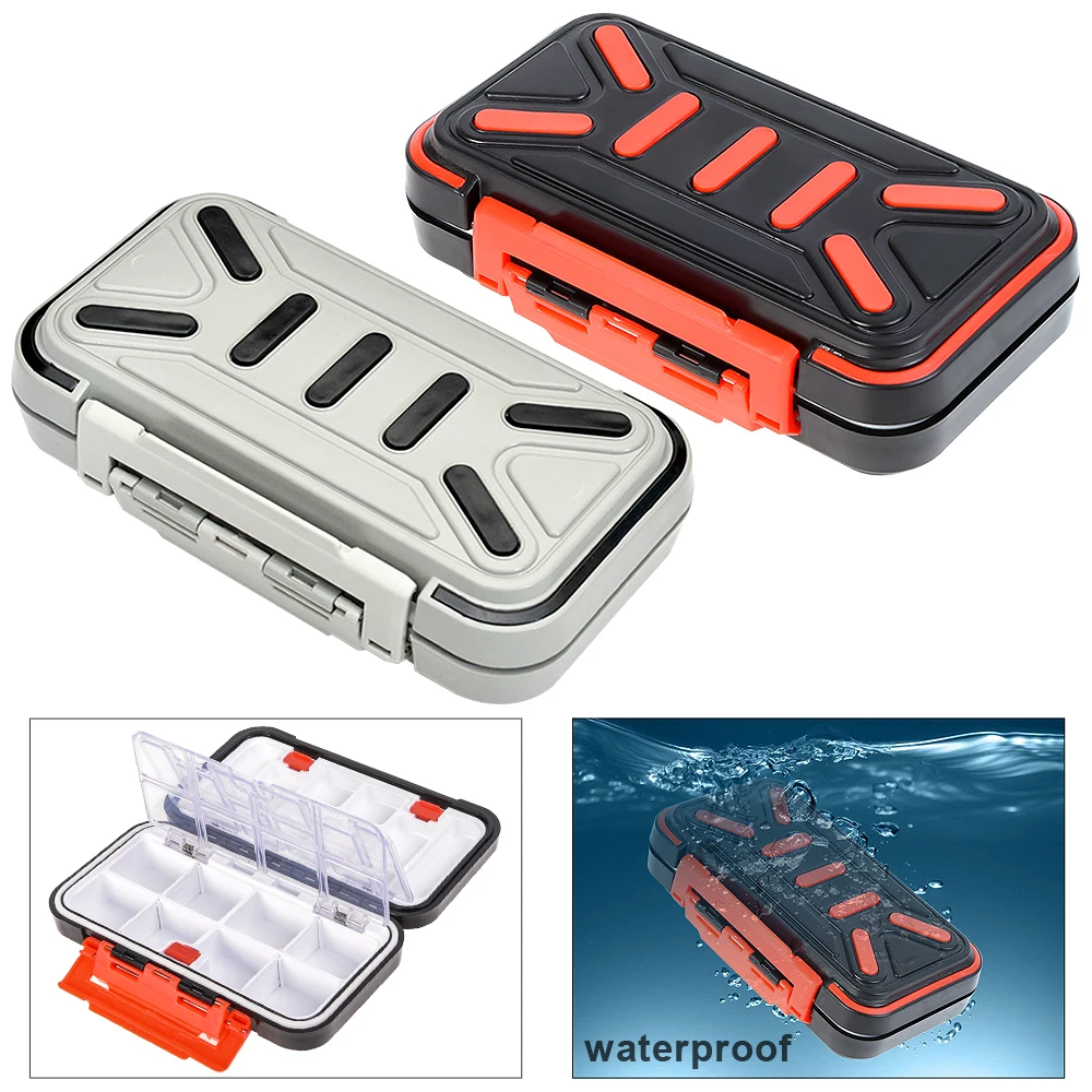 

16.5 x 9.3 x 4.5cm Double layer Waterproof 16 Compartments Fishing Tackle Box Lures Hooks Accessories Storage Box