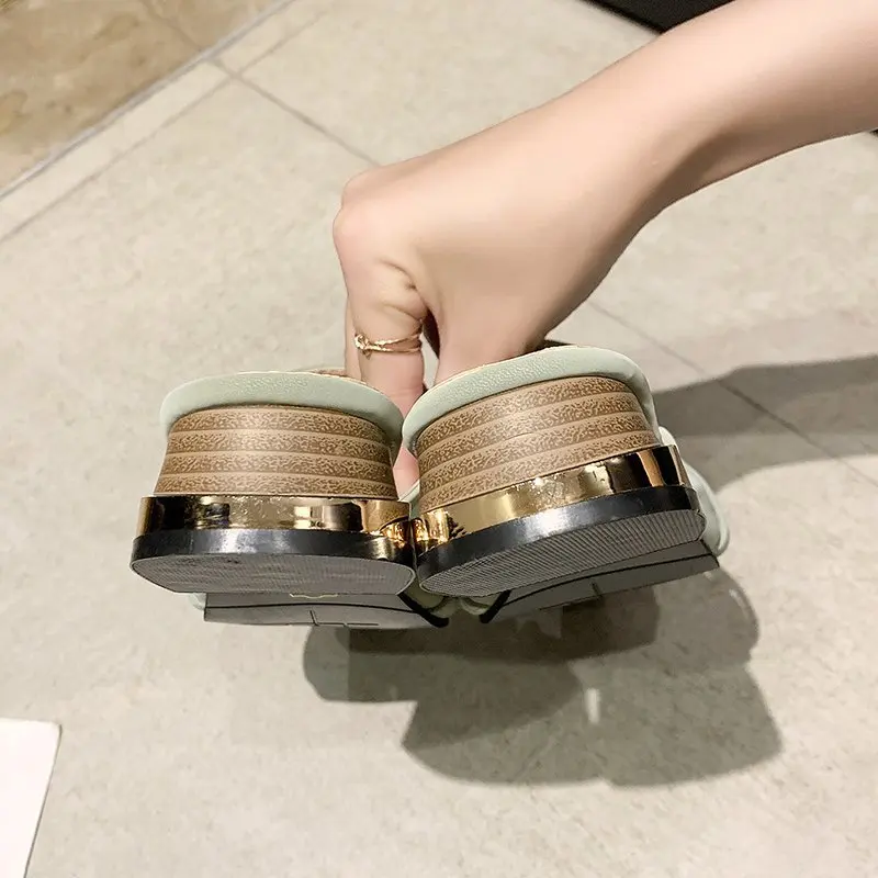 

XIXIYIPIN Fashion Premium Leather Pointed Toe Mules Sexy Women Slippers Luxury Brand Designer Shoes for Woman Mules Ladies Shoes