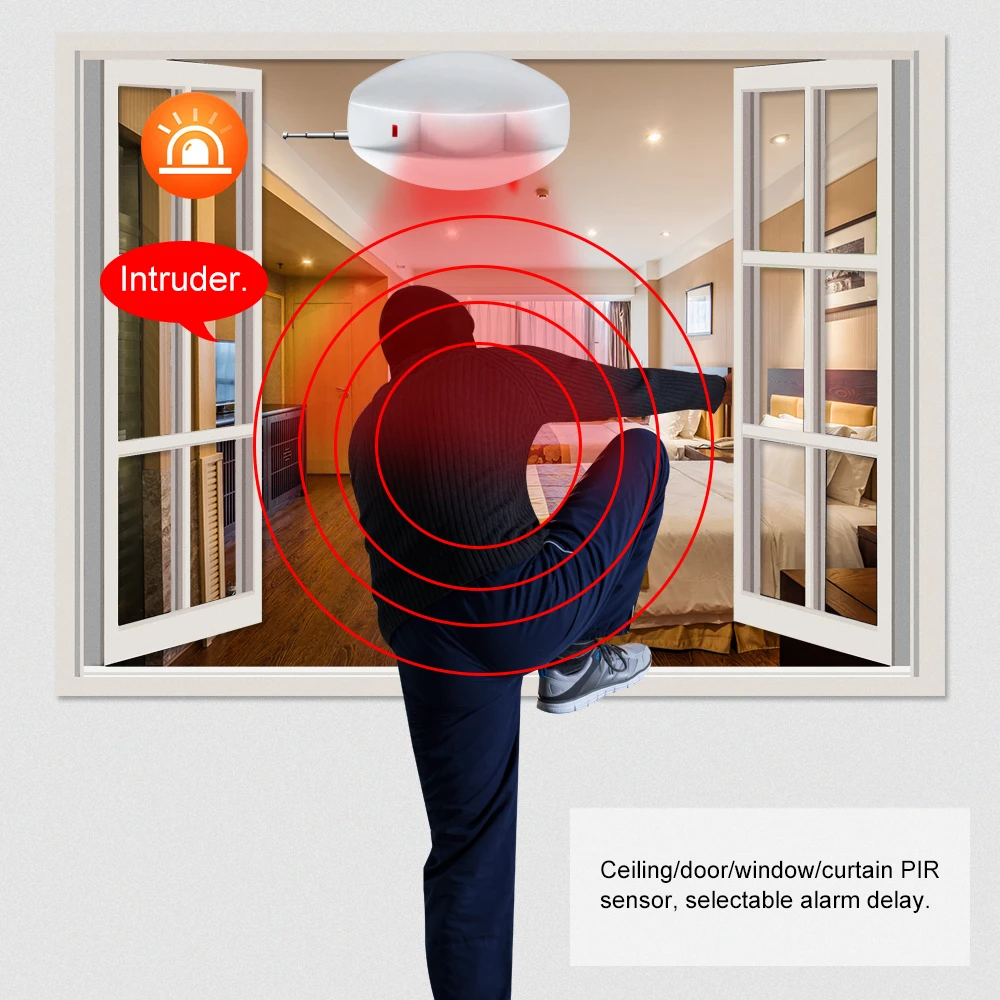 433 МГц Беспроводная пассивная инфракрасная Защитная завеса детектор PIR датчик