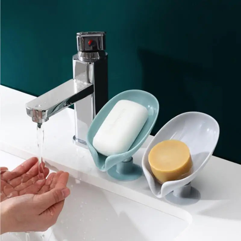 

Leaf Soap Box Drain Soap Box Bathroom Shower Soap Holder Suction Cup Sponge Storage Tray Tray Bathroom Supplies Tools