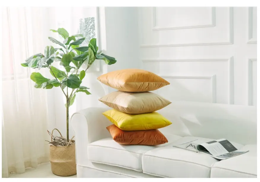 Nordic Style Velvet Pillowcase Simple Solid Throw Cushion Covers Square Pillow Cover for Bedroom Sofa Living Room Decoration