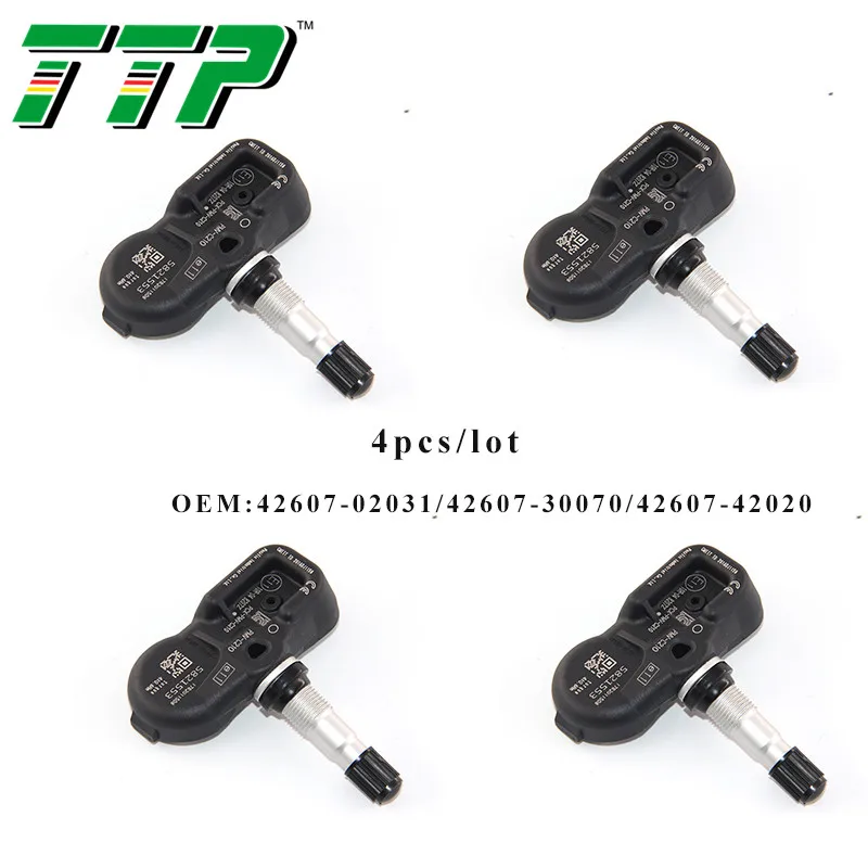 TTP 4 шт. 42607 02031 TPMS система контроля давления в шинах для TOYOTA 30070 42020 433 МГц|Системы