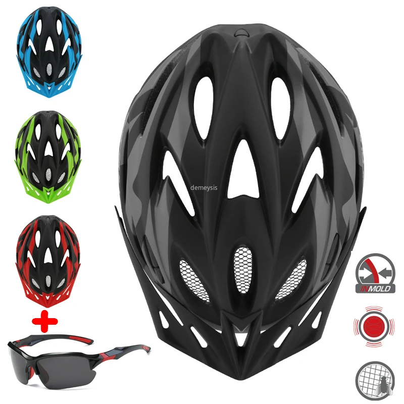 

Шлем велосипедный с задним фонарем для мужчин и женщин, дышащий, поляризационные, для горного и дорожного велосипеда, уличная защита DH
