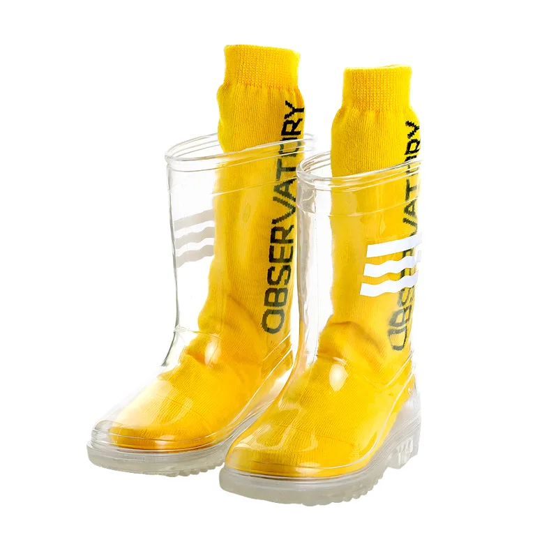 

Transparent Rainboots for Boys Girls Children Waterproof Rain Shoes Students Child Baby Toddler Kids Rain Boots Non-slip Fashion