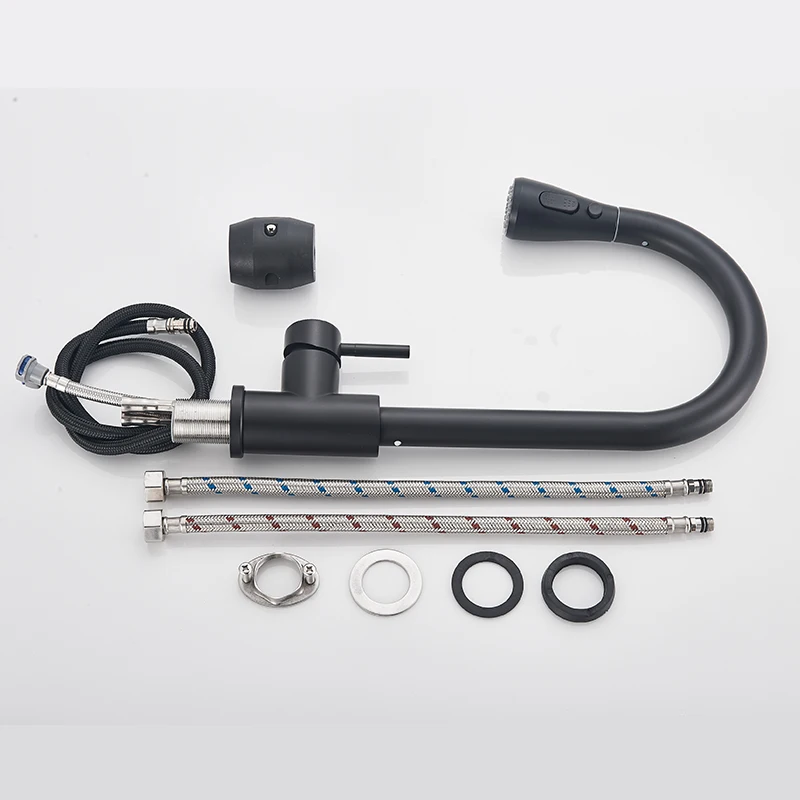 

Black Pull Out Kitchen Faucet Silver Single Handle Nickel Kitchen Tap Single Hole Handle Swivel Sprayer Water Mixer Tap