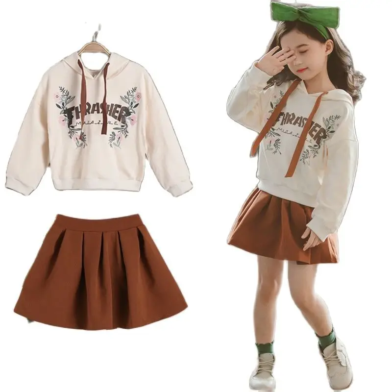 Платье для девочек наряд Новинка осени 2020 модная одежда в Корейском стиле с