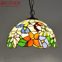 brother tiffany pendant light contemporary led lamp flower figure fixtures for home dining room decoration