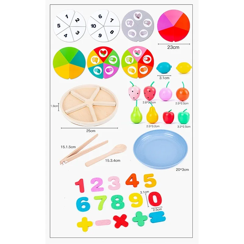 

Wooden Play House Toys Simulation Fruit Sorting Tray Game Early Education Color Cognitive Math Enlightenment Teaching Aid Gifts