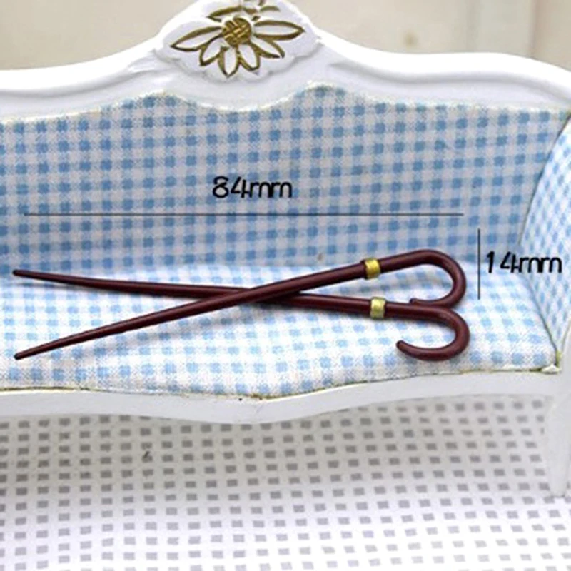 

1pc Simulation Gentleman Walking Stick Crutch Model Toy for Doll House Decoration 1/12 Dollhouse Miniature Accessories