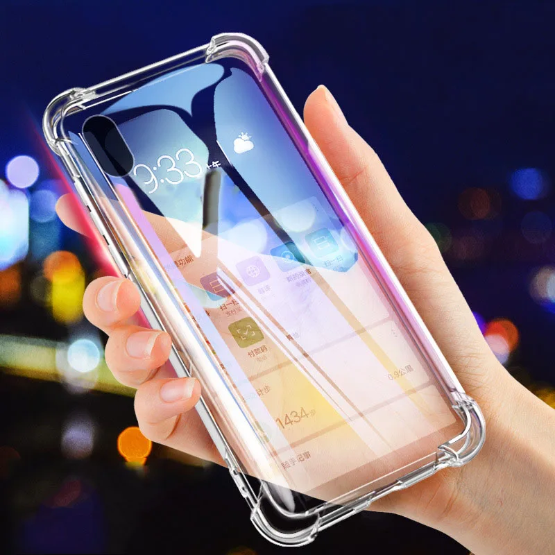 Противоударный Простой ТПУ прозрачный силиконовый телефон чехол для iPhone 6 6S Plus X XS