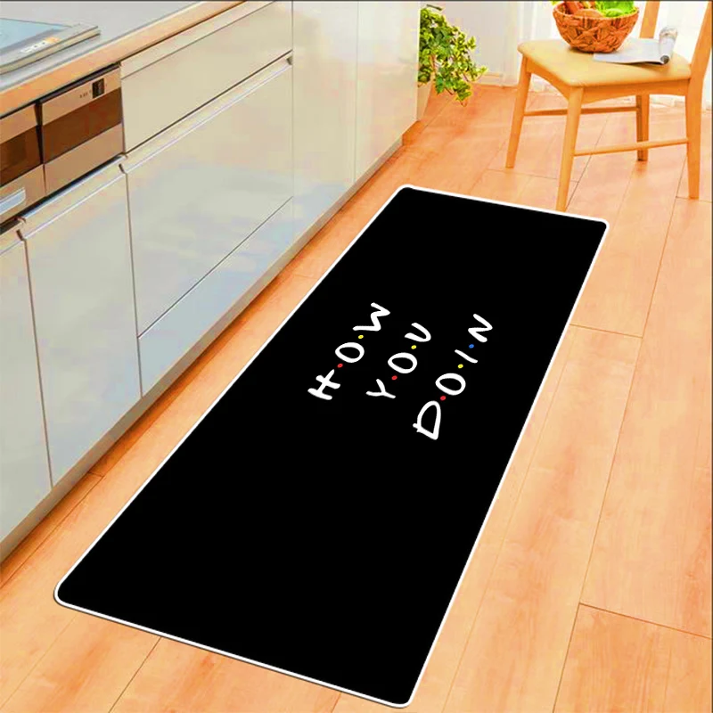

Classic Friends TV Show Funny Quotes Printed Home Kitchen Mat Doormat Modern Bedroom Carpet For Bathroom Floor Mat Tapis Hbo Rug