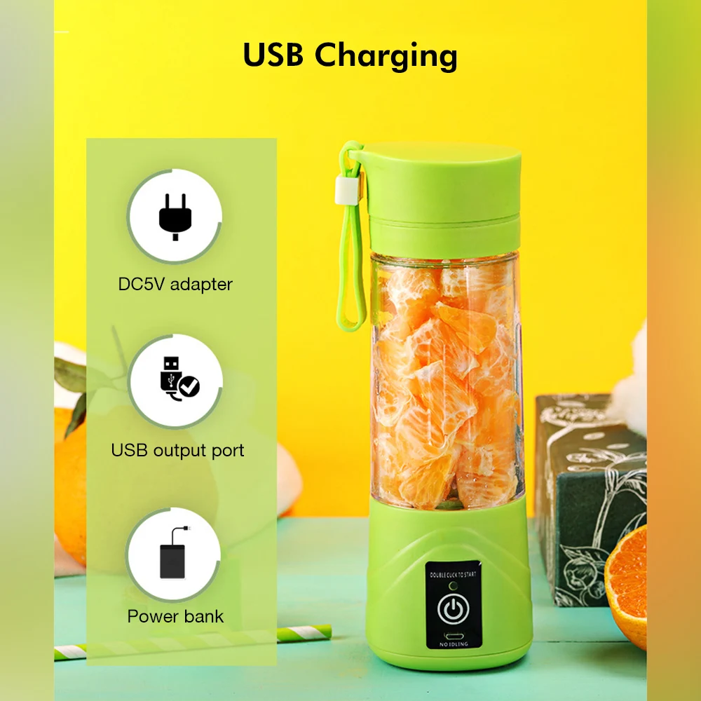380 мл Портативный Соковыжималка Блендер мульти функциональное электрическое USB