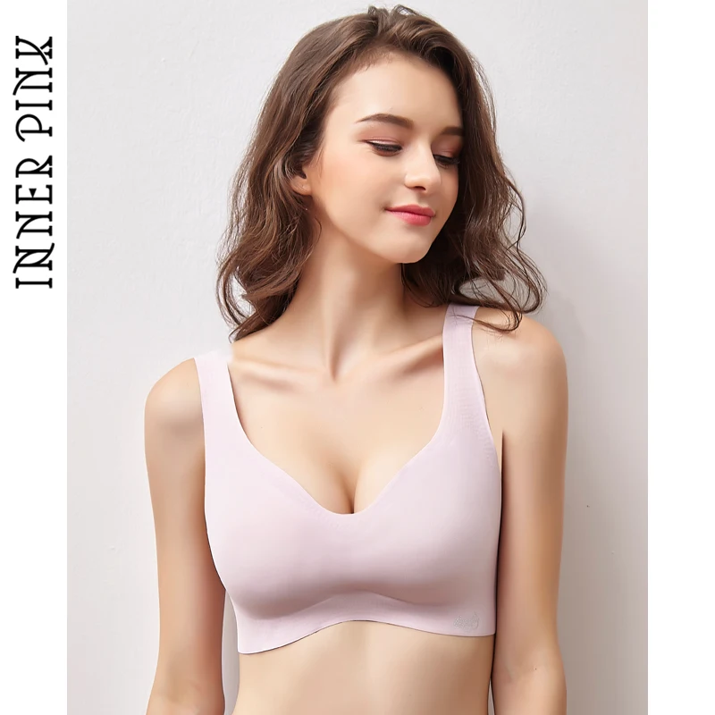 Внутренний розовый женский бесшовный бюстгальтер с эффектом пуш ап нижнее белье