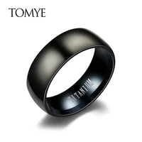 rings for men tomye jz21x002 high quality fashion casual titanium steel black 8mm ring width jewelry for gifts