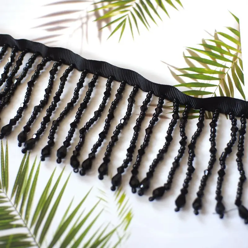 Кружевные аксессуары с белыми бусинами и кисточками DIY платье юбка занавеска